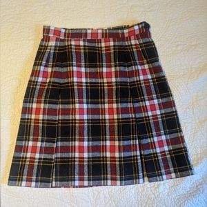 Vintage wool preppy plaid skirt